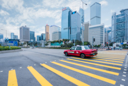 香港街景与背景下的城市景观图片