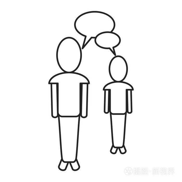 人世界说话聊天对话框细线插画-正版商用图片0x5yp6-摄图新视界
