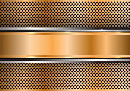 黄金圆圆网设计现代豪华背景矢量图抽象黄金旗帜银线照片