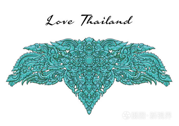泰国艺术装饰元素.装饰图案.民族艺术.矢量图泰国艺术概念