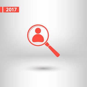 寻找一个雇员搜索图标,矢量图.平面设计风格照片