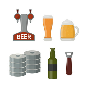 啤酒玻璃和酒精机矢量图