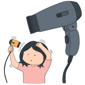 吹风机手绘图片