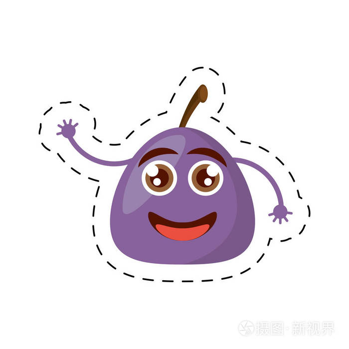 剪线的卡通蓝莓成熟水果性质
