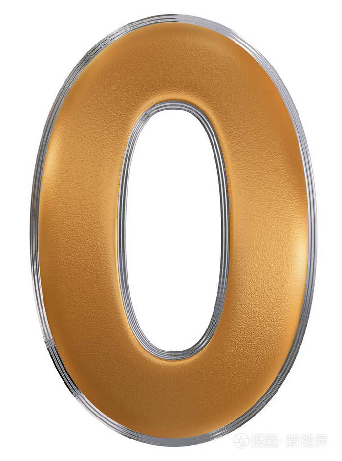 数字0零孤立在白色的背景下3d渲染