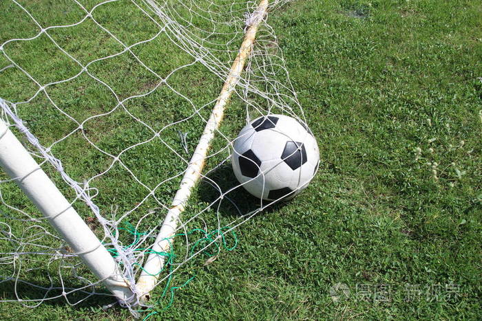 足球场上的球和网