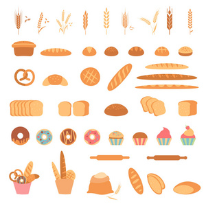 面包房和糕点产品图标