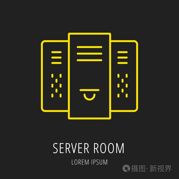 矢量简单的logo模板服务器机房