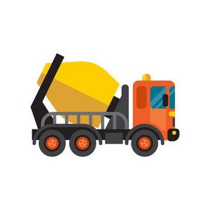 混凝土搅拌机卡车水泥行业设备机矢量