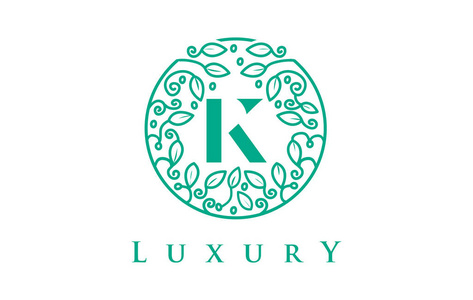 K 字母 Logo Luxury.Beauty 化妆品标志