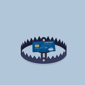 商业概念储钱罐在熊的陷阱红十字标记上铁陷阱在白色背景上的硬币陷阱