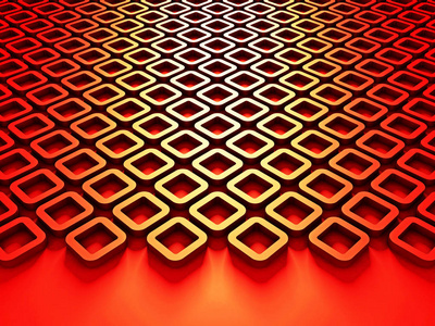 红色立方体块抽象背景