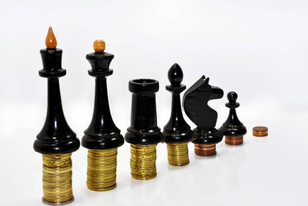 抽象的构成的象棋和金钱