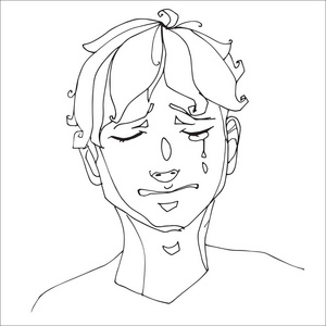人绘画男孩脸图片
