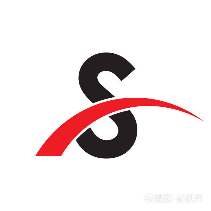 首写字母耐克标志红黑颜色