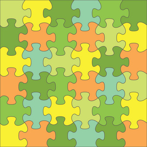 加在一起彩色拼图-矢量任务的思考照片
