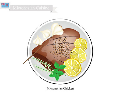 烤的鸡胸肉，密克罗尼西亚有名的菜