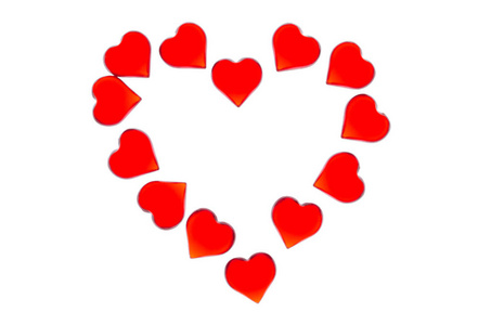 明亮的红色心形式的一大心条纹背景上。为了使用情人节那天，婚礼，国际劳动妇女节