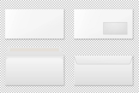 空白的现实信封套。矢量样机