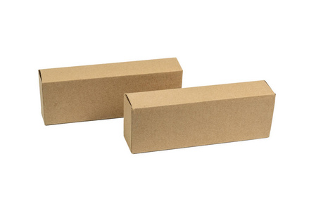 两个包棕色纸箱的长项。样机孤立