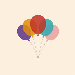 矢量图的多彩气球颜色光泽气球节日
