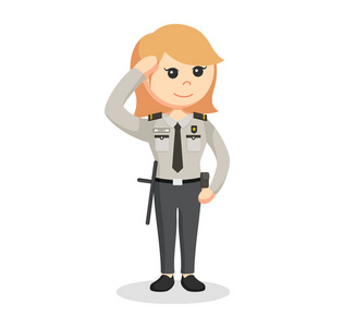 敬礼帅气女警图片