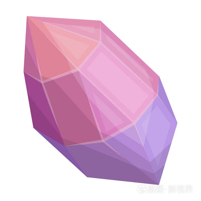 粗糙的宝石在白色背景上孤立的卡通风格的图标.珍贵的矿物和珠宝商象