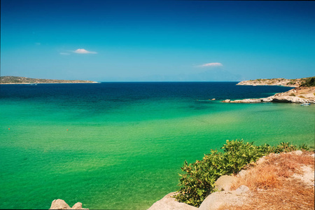 在希腊的 Chalkidiki 岛上美丽的大海风景