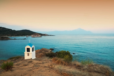 爱琴海，希臘沿着宗教教堂