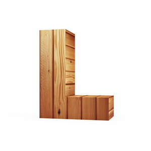 木制字母 L 的字母表