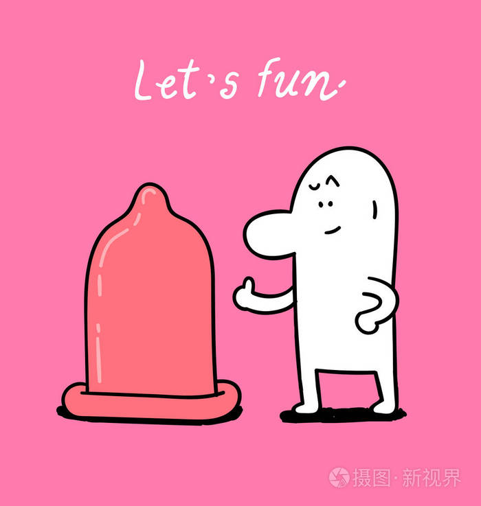 纯朴的人大的避孕套涂鸦矢量图