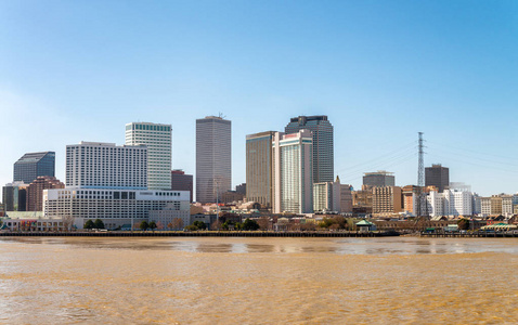新奥尔良路易斯安那州密西西比河沿岸的大厦