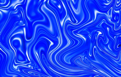 蓝色液体表面壁纸数码插图。玛瑙石点缀蓝色和白色油漆