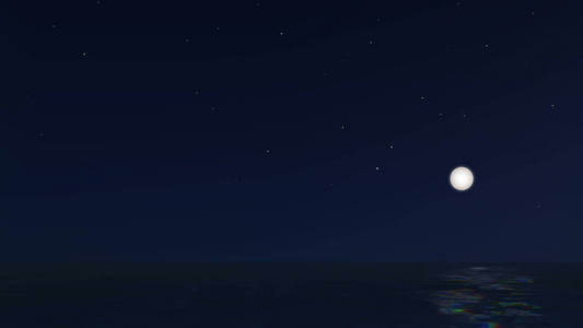 矢量夜景观与满月海