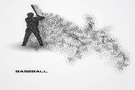 一个人影从粒子的棒球运动员图片