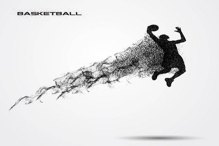 一个人影从粒子的篮球运动员图片