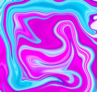 粉色和蓝色矿物的抽象背景。液体表面数码插画的网格。大理石背景