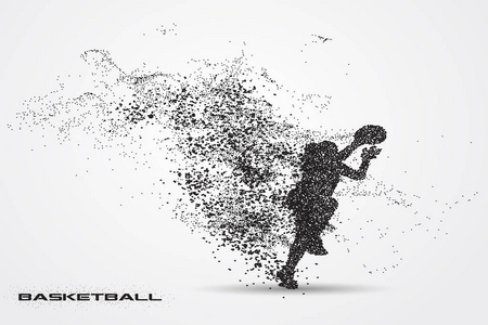 一个人影从粒子的篮球运动员