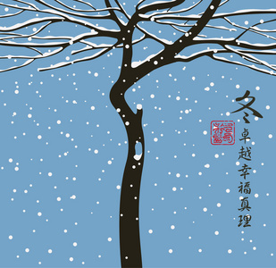 冬季景观与雪树图片