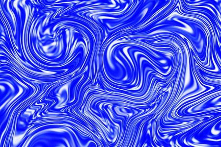 明亮的蓝色大理石抽象背景。液体表面数码插画的网格