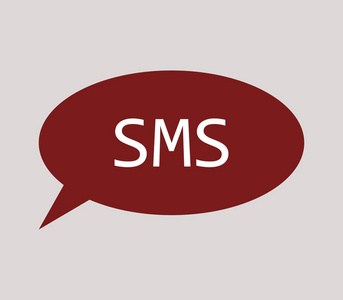 说明在白色背景上的 sms 图标