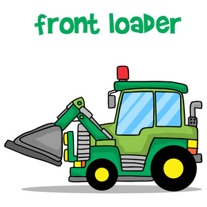 卡通前端装载机矢量艺术照片