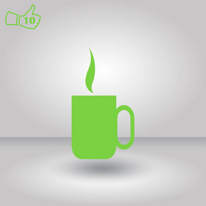 咖啡杯矢量平面图标。杯茶。咖啡杯图标图像