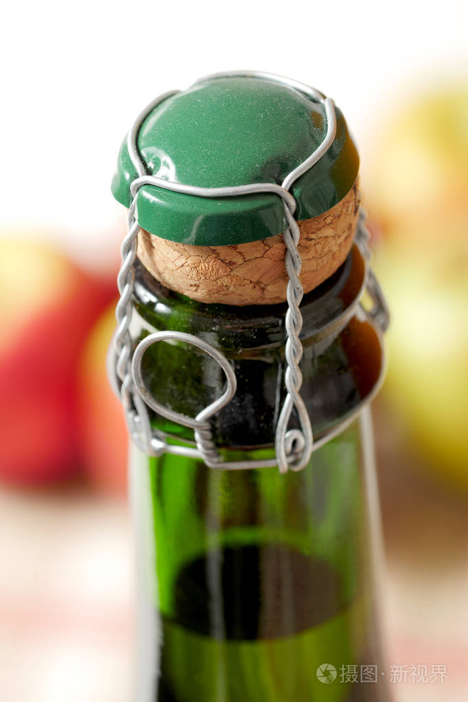果酒瓶的瓶塞的特写镜头