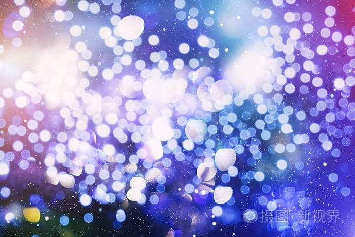 老式魔术背景与多彩的散景.春夏季圣诞新年迪斯科舞会背景