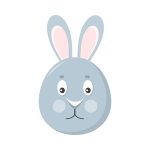 兔子面具上孤立的白色。野兔或灰色的兔子