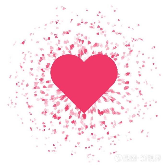 从一个大的心飞不同大小的心的爆炸罗