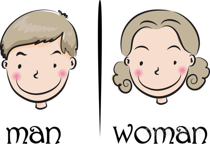 矢量绘图的男人和女人
