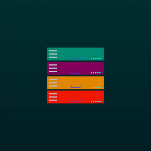 计算机服务器图标，平面设计
