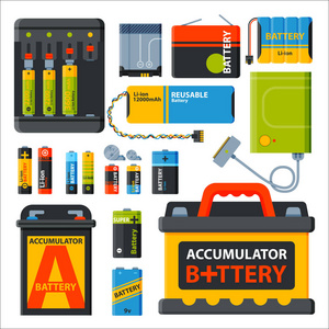 电池能源电力工具矢量图